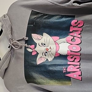 H&M Disney Aristocrats Gray Crop Hoodie Large L